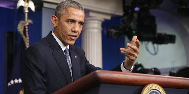 WASHINGTON, DC - DECEMBER 19: U.S. President Barack Obama speaks to members of the media during his last news conference of the year in the James Brady Press Briefing Room of the White House December 19, 2014 in Washington, DC. President Obama faced questions on various topics including the changing of Cuba policy, the Sony hack, and his plan on working with a Republican majority Congress. (Photo by Chip Somodevilla/Getty Images)