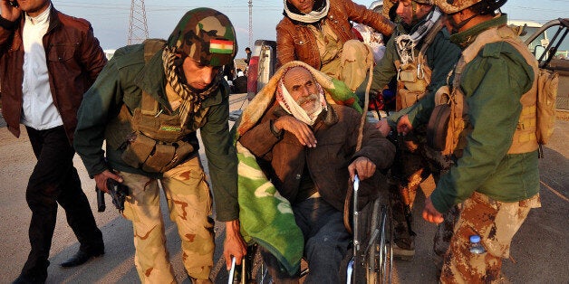 KIRKUK, IRAQ - JANUARY 17: Islamic State of Iraq and the Levant (ISIL) freed more than 200 Iraqi Yazidis, among them elderly