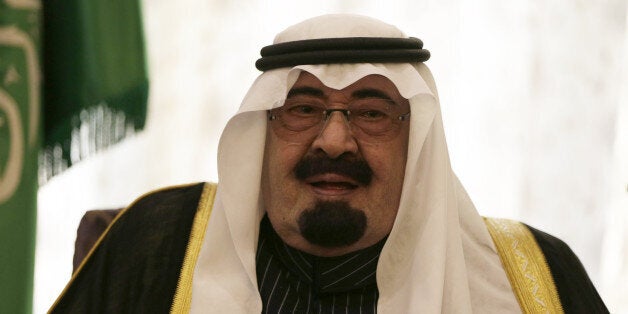 In this Sunday, Dec 29, 2013 photo, Saudi Arabia's King Abdullah, speaks during a meeting at the Saudi Royal palace, in Riyad
