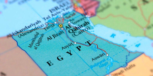 Map of Egypt. Selective Focus. 