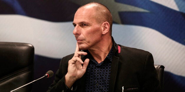 Yanis Varoufakis, Greece's incoming finance minister, attends the handover ceremony in Athens, Greece, on Wednesday, Jan. 28,