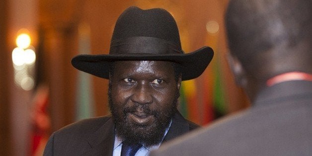 South Sudan's president Salva Kiir arrives to attend the Intergovernmental Authority on Development (IGAD) 29th Extraordinary
