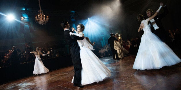 LONDON, ENGLAND - NOVEMBER 02: Young mainly Russian debutantes make their first performance before the assembled audience in