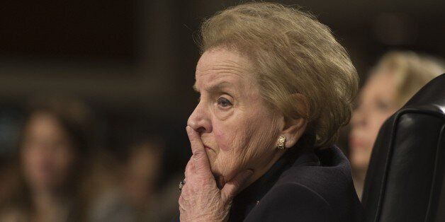 Former Secretary of State Madeleine Albright testifies before the US Senate Armed Services Committee hearing on 'Global Challenges and the US National Security Strategy' on Capitol Hill in Washington, DC, January 29, 2015. AFP PHOTO/JIM WATSON (Photo credit should read JIM WATSON/AFP/Getty Images)