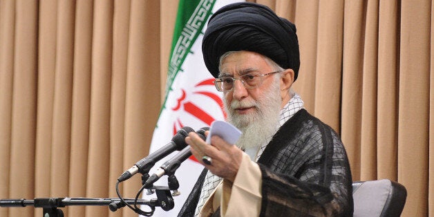 TEHRAN, IRAN - JULY 8: Supreme Leader of Iran Ayatollah Ali Khamenei, gives a speech on the meeting in Tehran, Iran on 8 July, 2014. (Photo by Leader.ir - Pool/Anadolu Agency/Getty Images)