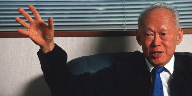 SINGAPORE - 1994/04/01: Singapore's Senior Minister, Lee Kwan Yew, in his office.. (Photo by Peter Charlesworth/LightRocket via Getty Images)