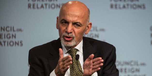 NEW YORK, NY - MARCH 26: Ashraf Ghani, President of Afghanistan, speaks at the Council On Foreign Relations on March 26, 201