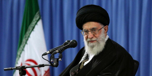 In this picture released by an official website of the office of the Iranian supreme leader, Supreme Leader Ayatollah Ali Kha