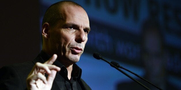 Greek finance minister Yianis Varoufakis speaks during the Economist conference entitled 'Europe: The comeback ? Greece: How resilient?' in Athens on May 14, 2015. Greece wants the European Central Bank to agree for Athens to delay payment on some 27 billion euros ($30 billion) in Greek bonds that it will otherwise be unable to repay, the finance minister said . AFP PHOTO/ Louisa Gouliamaki (Photo credit should read LOUISA GOULIAMAKI/AFP/Getty Images)