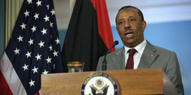 WASHINGTON, DC - AUGUST 04: Prime Minister of Libya Abdullah al-Thinni makes remarks to members of the media before a bilateral meeting with U.S. Secretary of State John Kerry during the U.S.-Africa Leaders Summit at the Department of State August 4, 2014 in Washington, DC. President Barack Obama is set to promote business relationships between the United States and African countries while hosting the first-ever leaders summit, where 49 heads of state will be meeting in Washington over the next three days. (Photo by Alex Wong/Getty Images)