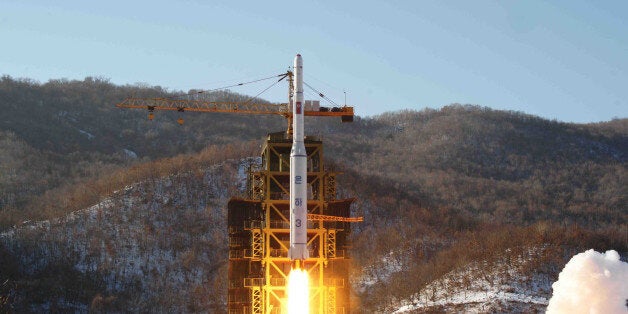 In this Dec. 12, 2012 photo released by Korean Central News Agency, North Korea's Unha-3 rocket lifts off from the Sohae launch pad in Tongchang-ri, North Korea. The satellite that North Korea launched on board the long-range rocket is orbiting normally, South Korea said on Thursday. (AP Photo/KCNA)