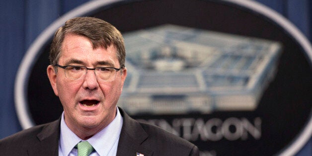 FILE - In this May 1, 2015 file photo, Defense Secretary Ash Carter speaks during a news conference at the Pentagon in Washington. The Islamic State groupâs takeover of Ramadi is evidence that Iraqi forces do not have the âwill to fight,â Defense Secretary Ash Carter said in an interview on CNNâs âState of the Unionâ that aired Sunday, May 24, 2015. (AP Photo/Manuel Balce Ceneta, File)