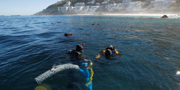 This handout photo provided by the US National Park Service shows underwater archaeology researchers on the site of the São