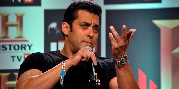 In a picture taken on February 24, 2012, Indian Bollywood actor Salman Khan speaks during a press conference of the âHISTOR