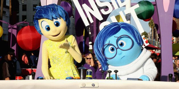 HOLLYWOOD, CA - JUNE 08: Joy (L) and Sadness attend the Los Angeles Premiere and Party for DisneyÂPixarÂs INSIDE OUT at El Capitan Theatre on June 8, 2015 in Hollywood, California. (Photo by Jesse Grant/Getty Images for Disney)