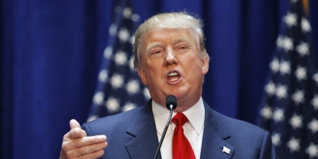 Real estate mogul Donald Trump announces his bid for the presidency in the 2016 presidential race during an event at the Trump Tower on the Fifth Avenue in New York City on June 16, 2015. Trump, one of America's most flamboyant and outspoken billionaires, threw his hat into the race Tuesday for the White House, promising to make America great again. The 69-year-old long-shot candidate ridiculed the country's current crop of politicians and vowed to take on the growing might of China in a speech launching his run for the presidency in 2016. 'I am officially running for president of the United States and we are going to make our country great again,' he said from a podium bedecked in US flags at Trump Tower on New York's Fifth Avenue. The tycoon strode onto the stage after sailing down an escalator to the strains of 'Rockin' In The Free World' by Canadian singer Neil Young after being introduced by daughter Ivanka. His announcement follows years of speculation that the man known to millions as the bouffant-haired host of American reality TV game show 'The Apprentice' would one day enter politics. Trump identifies himself as a Republican, and has supported Republican candidates in the past. But in his announcement speech he did not explicitly say if he was running for the party's nomination or as an independent.AFP PHOTO/ KENA BETANCUR (Photo credit should read KENA BETANCUR/AFP/Getty Images)