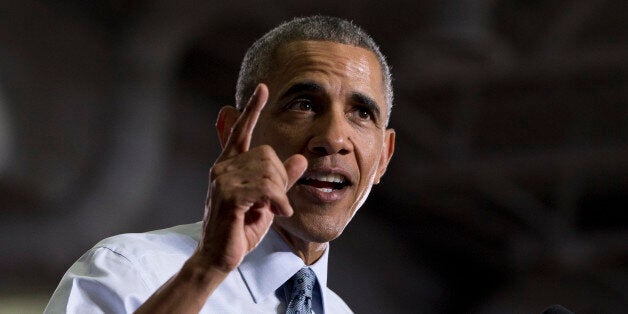 President Barack Obama speaks at the University of Wisconsin at La Crosse, in La Crosse, Wisc., Thursday, July 2, 2015, about the economy and to promote a proposed Labor Department rule that would make more workers eligible for overtime. (AP Photo/Carolyn Kaster)