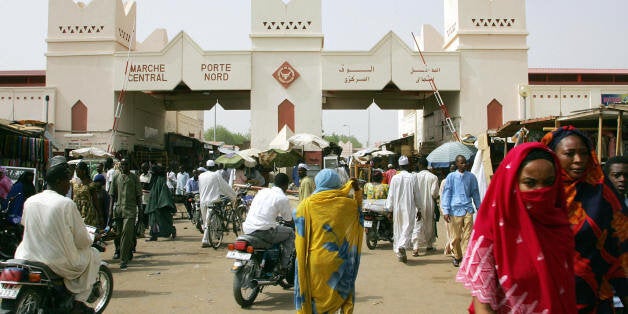 (FILES) A picture taken 04 May 2006 of the central market in the center of N'djamena. The main market in Ndjamena and the national radio station were destroyed 03 February 2008 by fires and looting, witnesses told AFP, as fighting raged between rebels and government forces in Chad's capital. One witness said: 'The public market was partly set on fire in the morning after a helicopter (belonging to government forces) fired a rocket at rebels.' AFP PHOTO FILES / ISSOUF SANOGO (Photo credit should read ISSOUF SANOGO/AFP/Getty Images)