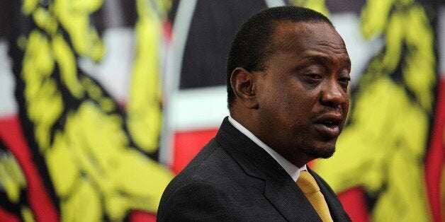 Kenyan President Uhuru Kenyatta addresses the closing session of a three-day regional conference on countering violent extrem