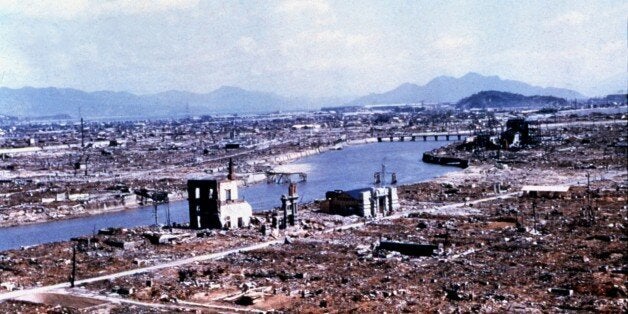 Hiroshima reduced to rubble and ruins by the atomic bomb, March 1946, Japan - World War II, U.S. Air Force, . (Photo by: Photo12/UIG via Getty Images)