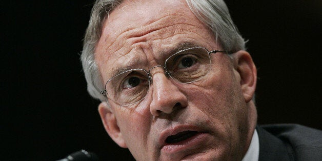 CIA Director Porter Goss, testifies before the U.S. Select Committee on Intelligence hearing to examine the world threat, on Capitol Hill, Thursday, Feb. 2, 2006 in Washington. The top U.S. intelligence official said Thursday that the al-Qaida terror network remains the prime concern of the U.S. intelligence community, followed closely by the nuclear activities of Iran and North Korea. (AP Photo/Manuel Balce Ceneta)