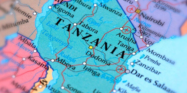 Map of Tanzania. Selective Focus.