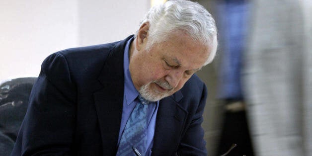 TEHRAN, IRAN: Iranian political dissident Ebrahim Yazdi, leader of Iran's Freedom Movement, signs up to contest the June 17