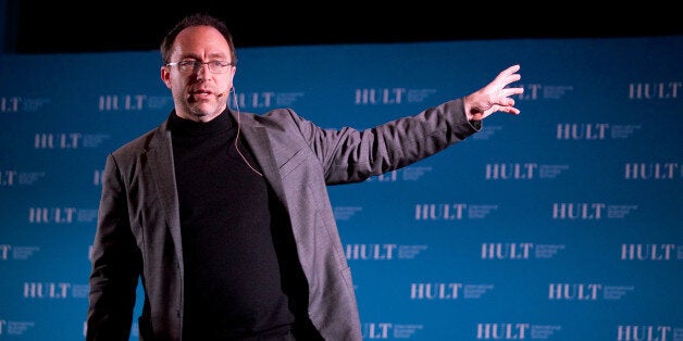 In this photograph taken by AP Images for Hult International Business School, Jimmy Wales, founder of Wikipedia, speaks at Hult International Business School's Executive Speaker Series in San Francisco, CA on Thursday, Feb. 2, 2012. (Ryan Anson/AP Images for Hult International Business School)