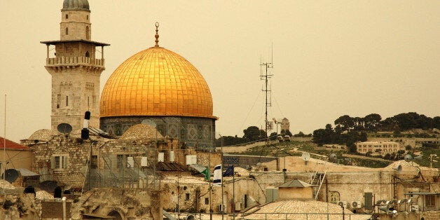 The Dome of the Rock; famous Islamic site and shrine; it is visible all over Jerusalem and is built on the Temple Mount