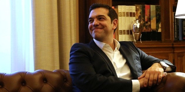 ATHENS, GREECE - SEPTEMBER 21: Former Greek prime minister and leader of the left-wing Syriza party Alexis Tsipras is seen during the meeting with Greek President Prokopis Pavlopoulos to receive the mandate to form a government in Athens, Greece, 21 September 2015. (Photo by Ayhan Mehmet/Anadolu Agency/Getty Images)