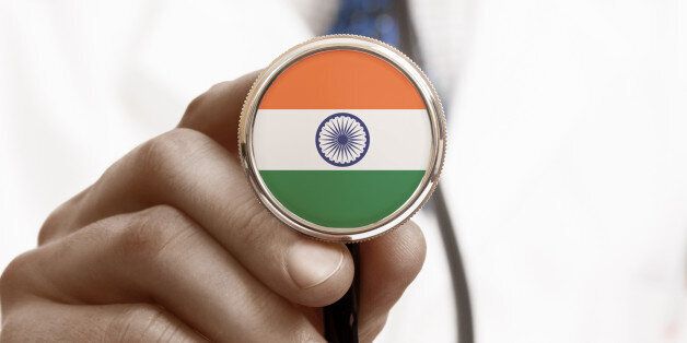 Stethoscope with national flag conceptual series - India