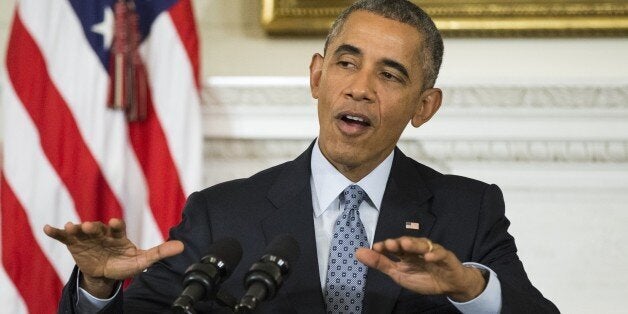 WASHINGTON, USA - OCTOBER 2: US President Barak Obama speaks during a press conference at the White House in Washington, USA on October 2, 2015. During the press conference he announced the resignation of Arnie Duncan as Secretary of Education and appointed John King as his temporary replacement. He also answered question on gun control, Russia, and the situation in Syria. (Photo by Samuel Corum/Anadolu Agency/Getty Images)