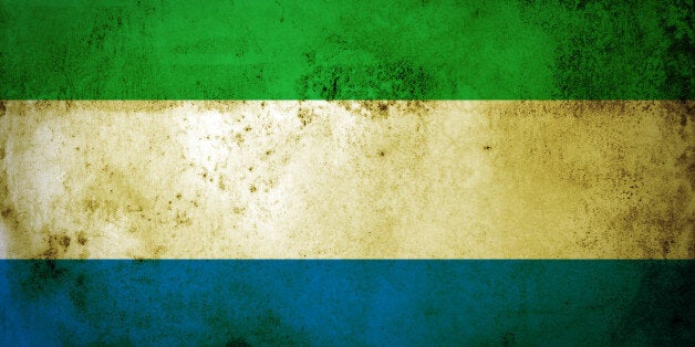 Sierra Leone flag on vintage paper