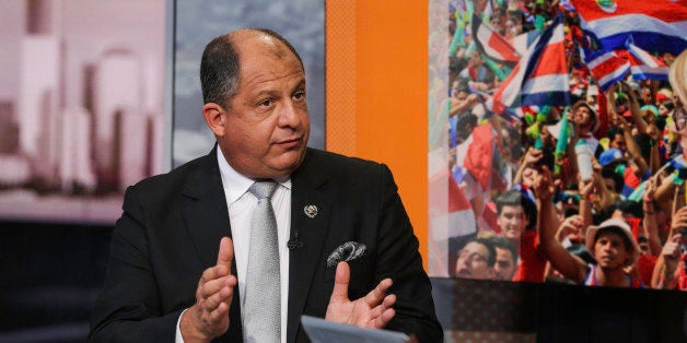 Luis Guillermo Solis, Costa Rica's president, speaks during a Bloomberg Television interview in New York, U.S., on Wednesday,