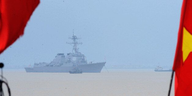 The USS destroyer Lassen is seen anchored along with the 7th Fleet flagship, USS Blue Ridge (unseen) at Tien Sa port in Vietnam's central coastal city of Da Nang on November 7, 2009 where they make an official port call. AFP PHOTO/HOANG DINH Nam (Photo credit should read HOANG DINH NAM/AFP/Getty Images)