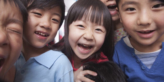 Smiling Chinese students