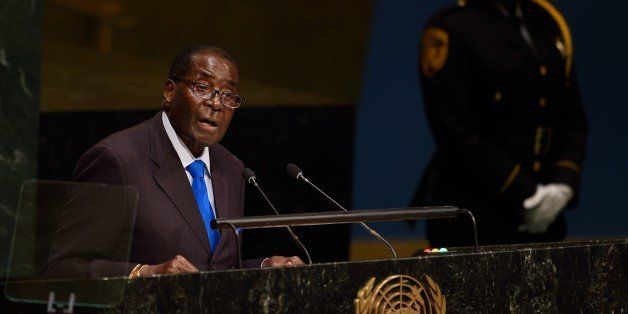 President of the Republic of Zimbabwe Robert Mugabe addresses the 70th session of the United Nations General Assembly September 28, 2015 at the United Nations in New York. AFP PHOTO/DON EMMERT (Photo credit should read DON EMMERT/AFP/Getty Images)