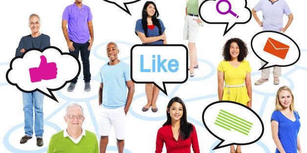 Group Of Multi-Ethnic People With Speech Bubbles Social Media Concept