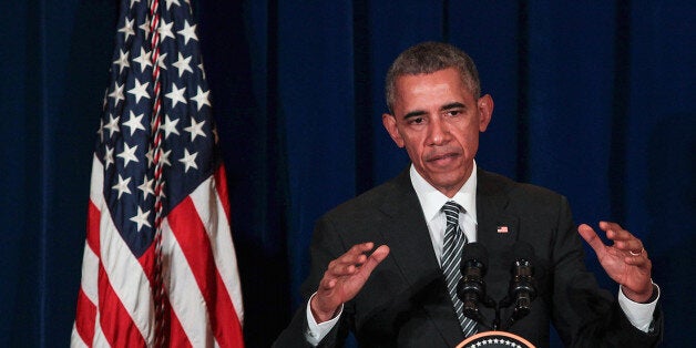 KUALA LUMPUR, MALAYSIA - NOVEMBER 22: U.S. President Barack Obama speak to media during a news conference on November 22, 2015 in Kuala Lumpur, Malaysia. Obama is traveling on a 9-day trip to Turkey, the Philippines and Malaysia for international summits. (Photo by Mohd Samsul Mohd Said/Getty Images)