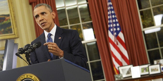 WASHINGTON, DC - DECEMBER 6: U.S. President Barack Obama addresses the country from the Oval Office on December 6, 2015 in Washington, DC. President Obama is addressing the terrorism threat to the United States and the recent attack in San Bernardino, California. (Photo by Saul Loeb-Pool/Getty Images)