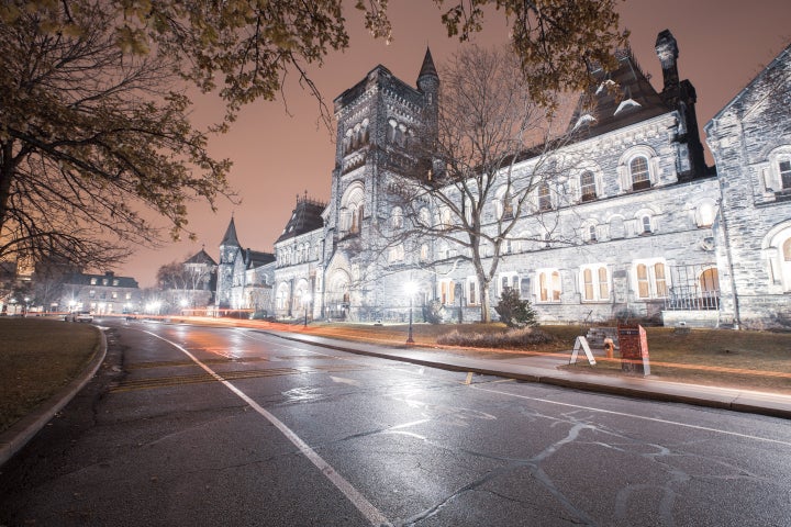 The St. George Campus of the top tier University of Toronto. Canada has a much more streamlined approach to college admissions than the U.S.