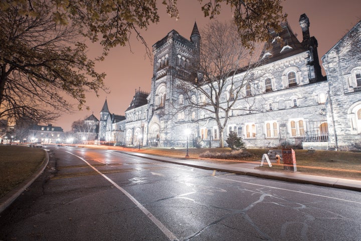 The St. George Campus of the top tier University of Toronto. Canada has a much more streamlined approach to college admission