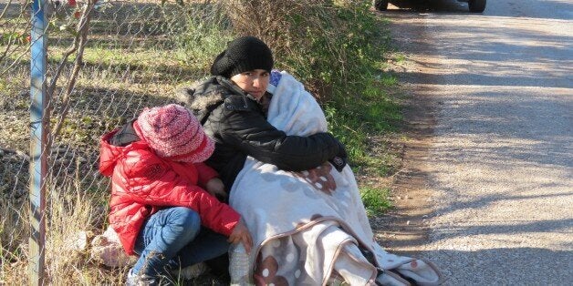 CANAKKALE, TURKEY - FEBRUARY 8: Total of 362 refugees are captured by Turkish gendarme while they were illegally trying to reach Greece's Lesbos Island through Turkey, in Ayvacik district of Canakkale, Turkey on February 8, 2016. (Photo by Hanife Erdinc/Anadolu Agency/Getty Images)