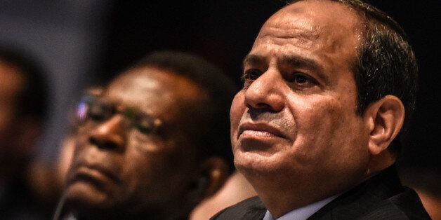 Egypt's President Abdel Fattah al-Sisi attends the Africa 2016 forum on February 20, 2016, in the Red Sea resort of Sharm el-Sheikh.More than 1,200 delegates including some heads of state will negotiate business agreements for the next two days at the Red Sea resort of Sharm el-Sheikh, to attract private sector investments in Africa. / AFP / MOHAMED EL-SHAHED (Photo credit should read MOHAMED EL-SHAHED/AFP/Getty Images)