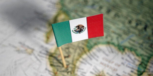 Mexican flag in map