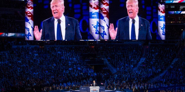 WASHINGTON, DC - MARCH 21: Republican presidential candidate Donald Trump speaks during a campaign press conference at the at the American Israel Public Affairs Committee (AIPAC) Policy Conference in Washington, DC on Monday March 21, 2016. (Photo by Jabin Botsford/The Washington Post via Getty Images)