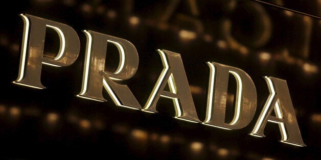 A Prada company logo is displayed outside its shop at the financial Central district of Hong Kong, China November 10, 2015.