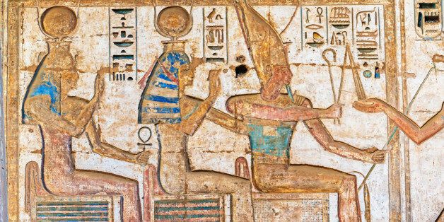 'Egyptian hieroglyphics were a formal writing system used by the ancient Egyptians that combined logographic and alphabetic elements, Karnak Temple, Luxor, Egypt.'