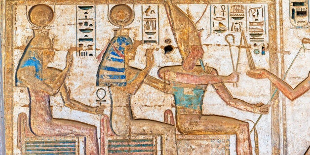 'Egyptian hieroglyphics were a formal writing system used by the ancient Egyptians that combined logographic and alphabetic e