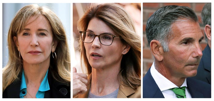 Felicity Huffman, Lori Loughlin and Mossimo Giannulli (left to right) are among dozens of people accused of involvement in a